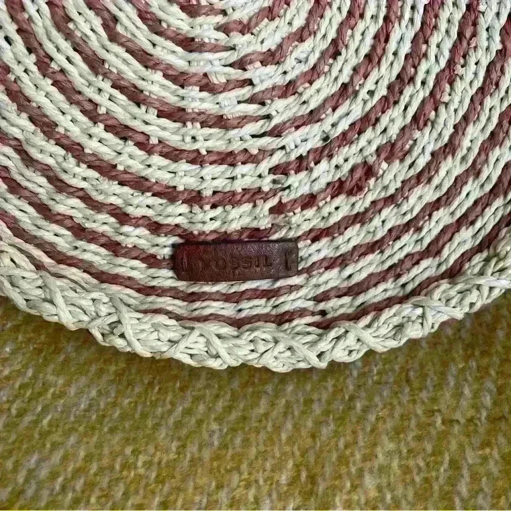 NWT Fossil Faye Baked Clay Round Straw Boho Crossbody - Picture 7 of 12